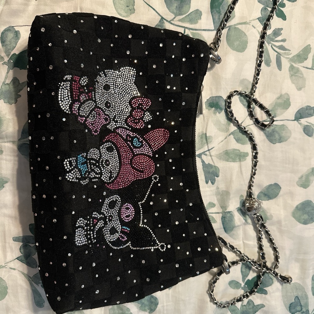 Hello Kitty Black and Pink Crossbody Bag
